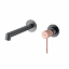 Grifo lavabo empotrado monomando Line gris mate con champagne de Imex